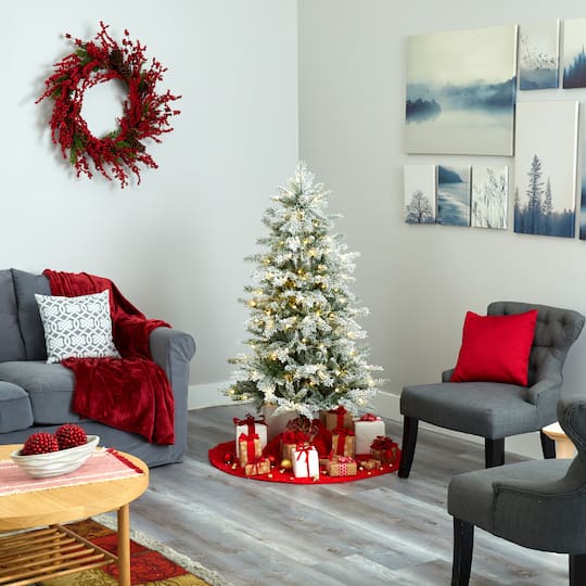 5ft. Pre-Lit Nova Scotia Spruce Artificial Christmas Tree, Warm White LED Lights